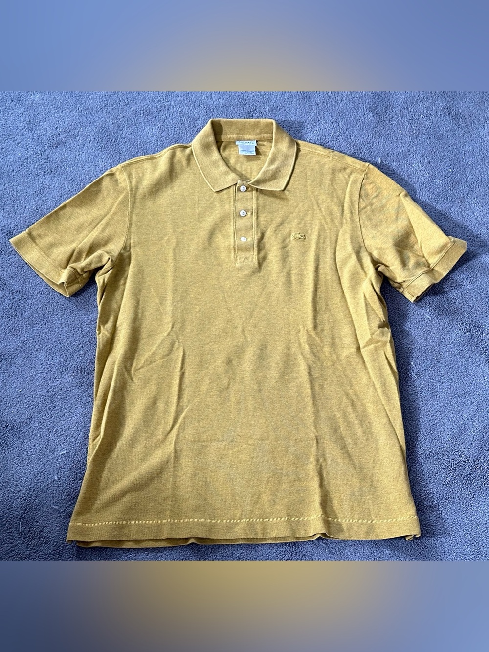 Lacoste Men’s Regular Fit Mustard Polo Shirt Size 6 Preppy Tennis Sport Casual